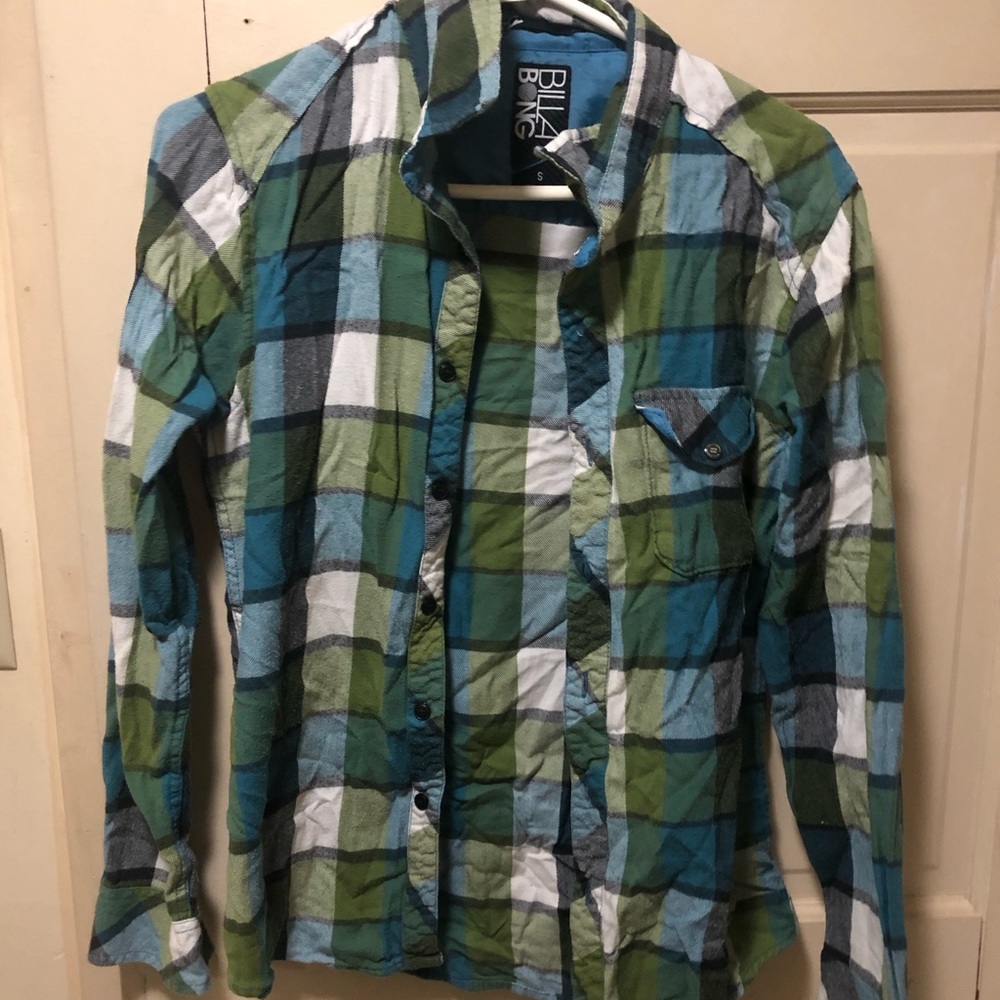 3 for $10 - Billabong Green/Blue Flannel